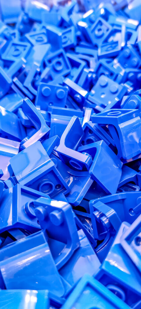 Blue plastic parts large
